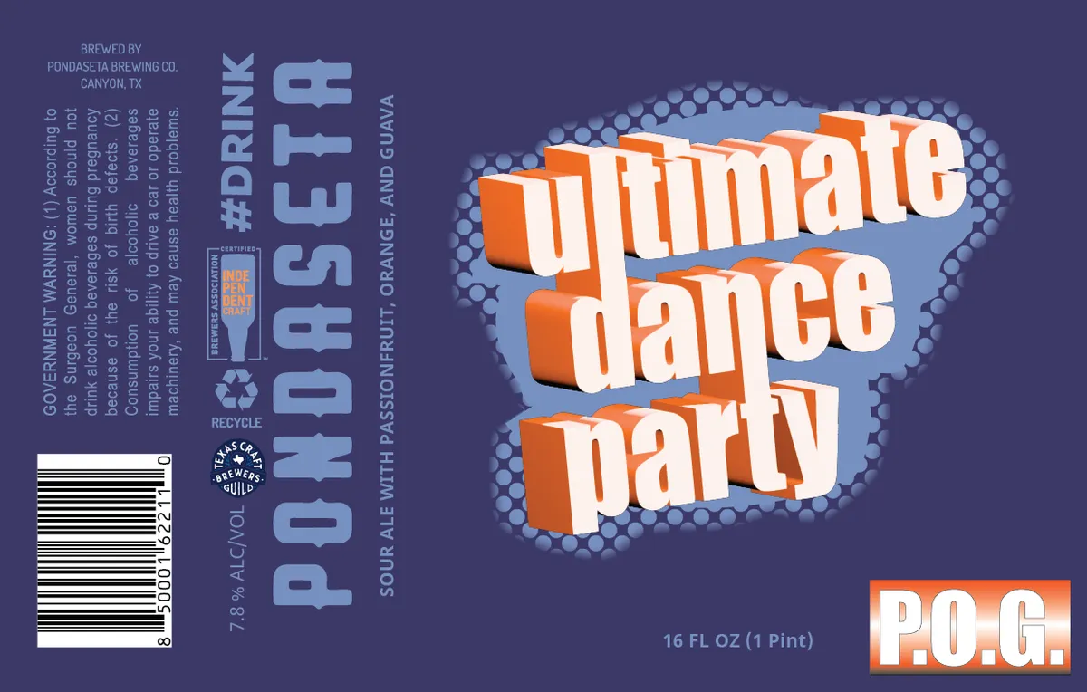 Ultimate Dance Party — full label as filed with TTB
