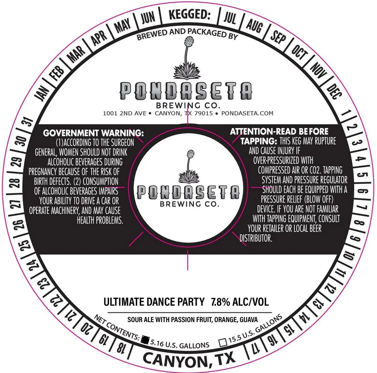 Ultimate Dance Party — full label as filed with TTB