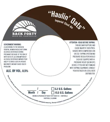 Haulin' Oats label