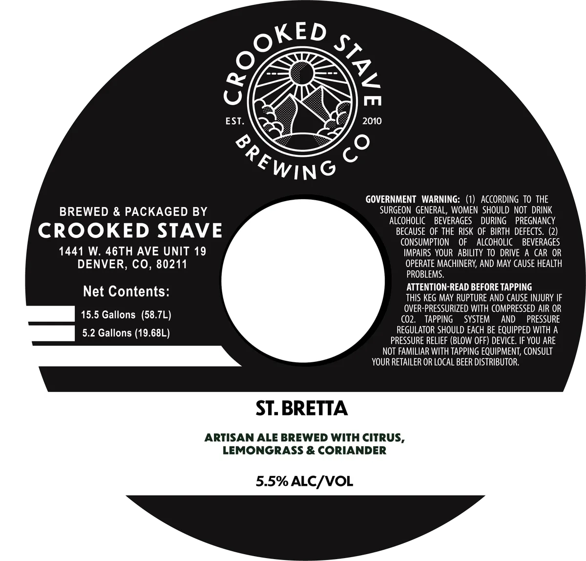 St. Bretta — full label as filed with TTB