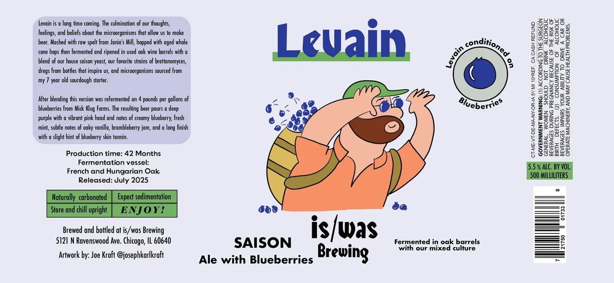 Levain Conditioned on Blueberries — full label as filed with TTB