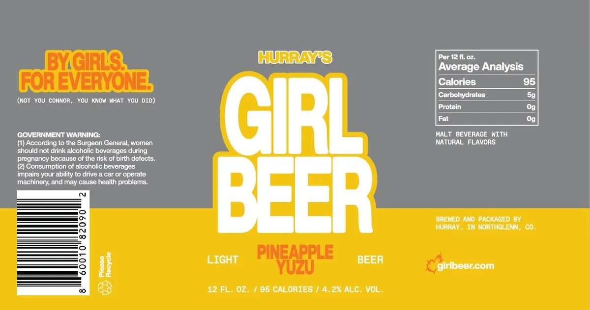 Girl Beer Pineapple Yuzu — full label as filed with TTB