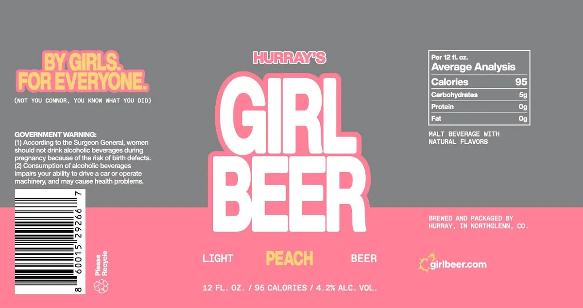 Girl Beer Peach — full label as filed with TTB