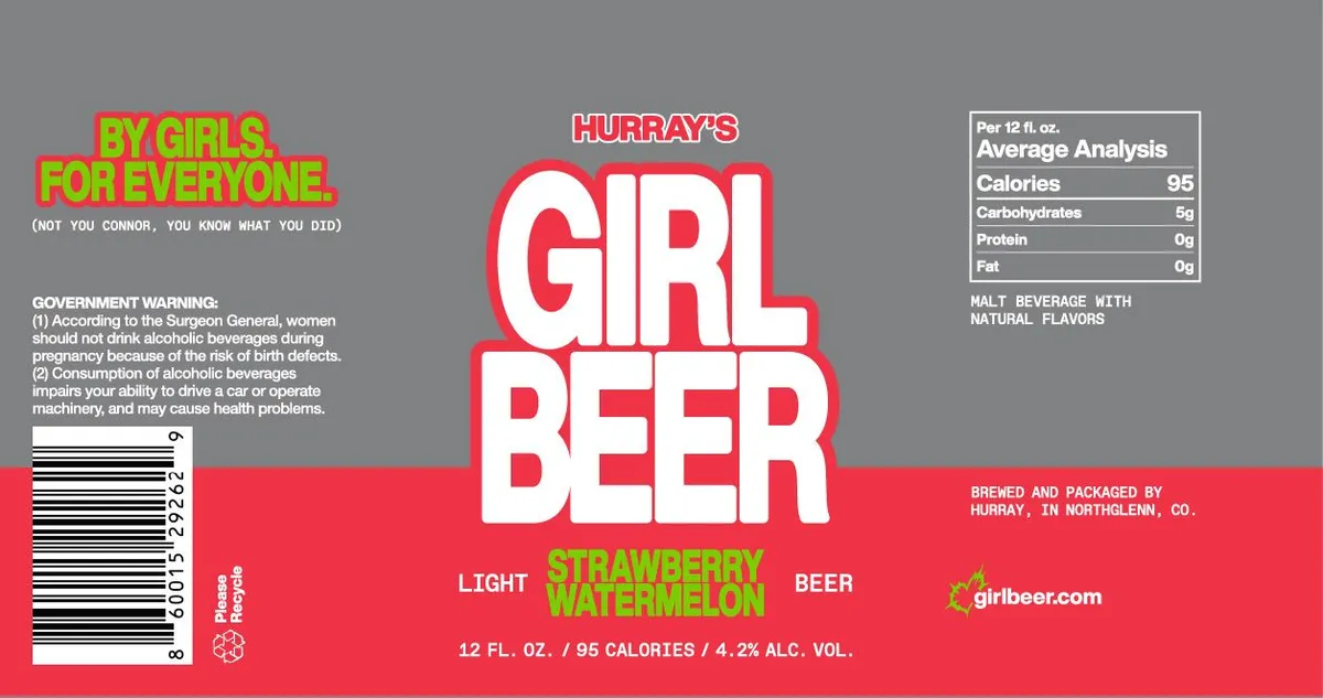 Girl Beer Strawberry Watermelon — full label as filed with TTB
