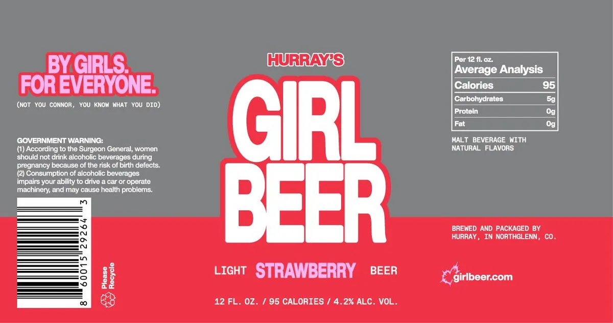 Girl Beer Strawberry — full label as filed with TTB
