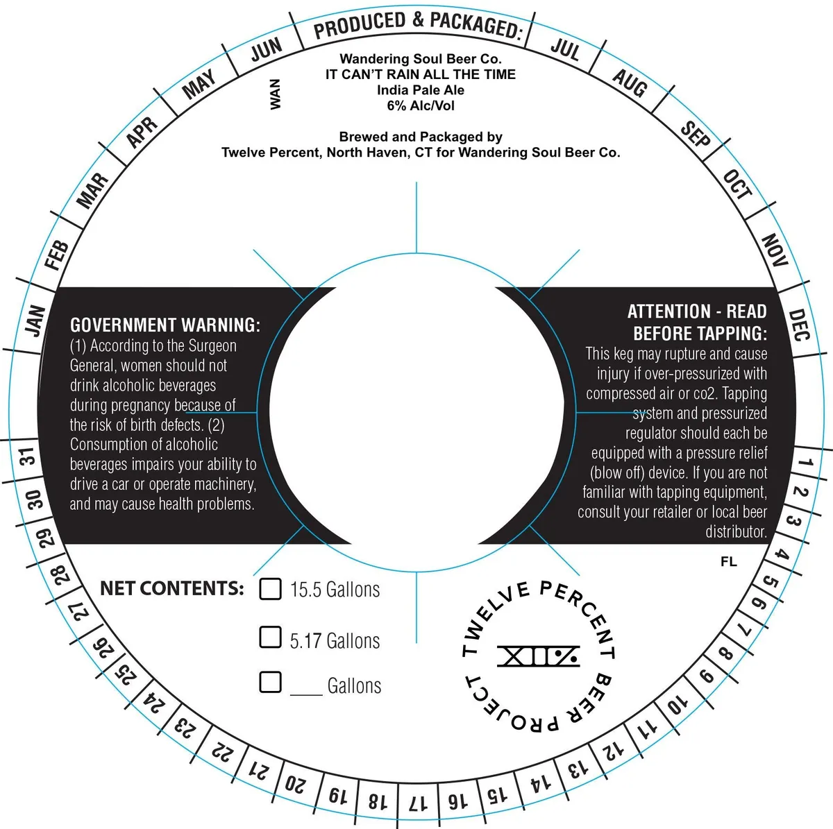 It Can't Rain All The Time — full label as filed with TTB