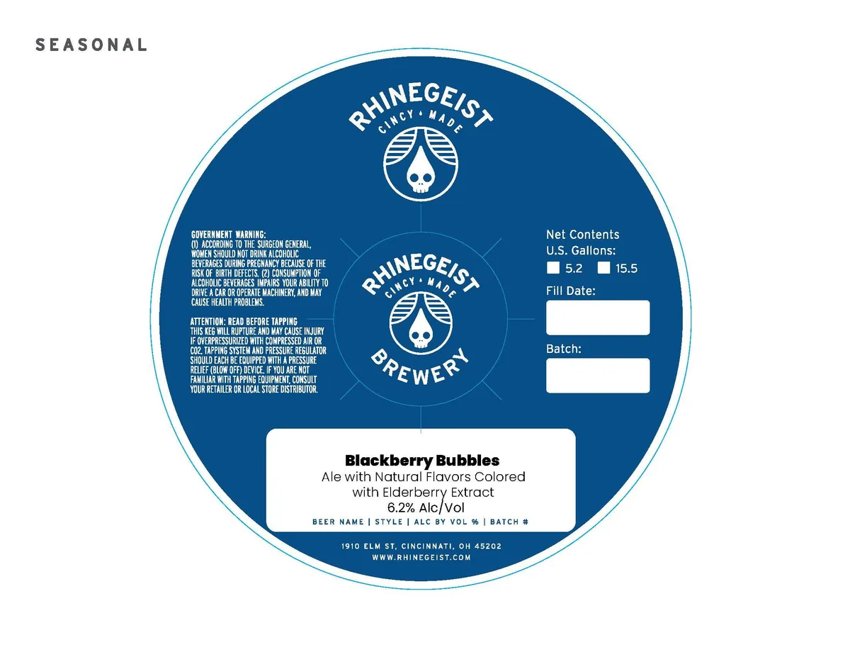 Blackberry Bubbles — full label as filed with TTB