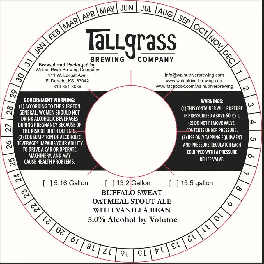 Buffalo Sweat — full label as filed with TTB