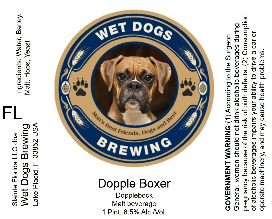 Dopple Boxer — full label as filed with TTB