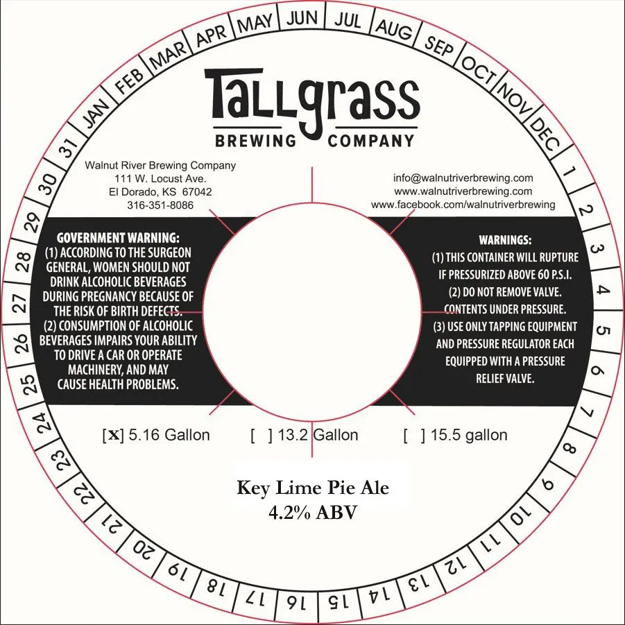 Key Lime Pie Ale — full label as filed with TTB