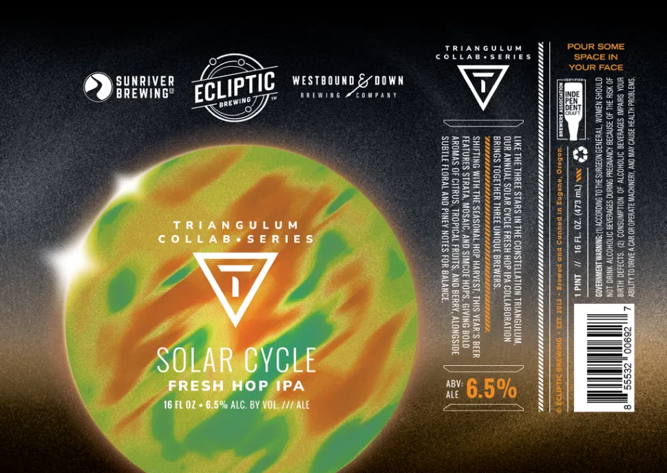 Solar Cycle Fresh Hop IPA — full label as filed with TTB