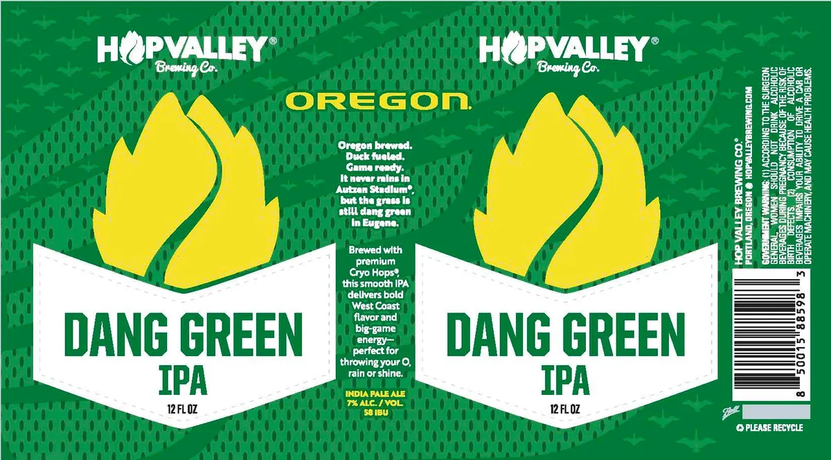 Dang Green IPA — full label as filed with TTB