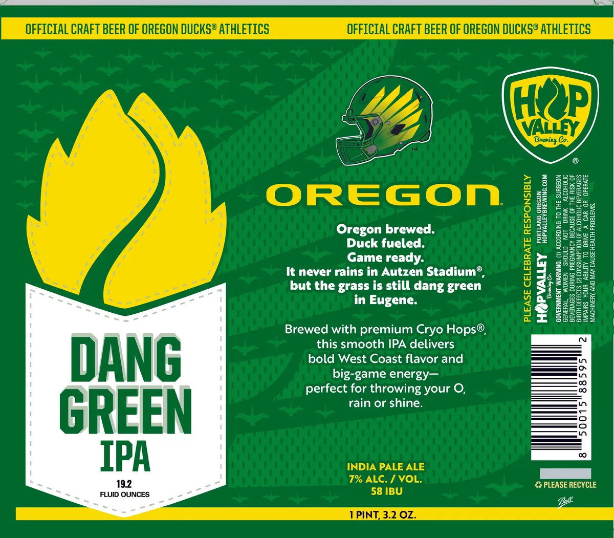 Dang Green IPA — full label as filed with TTB