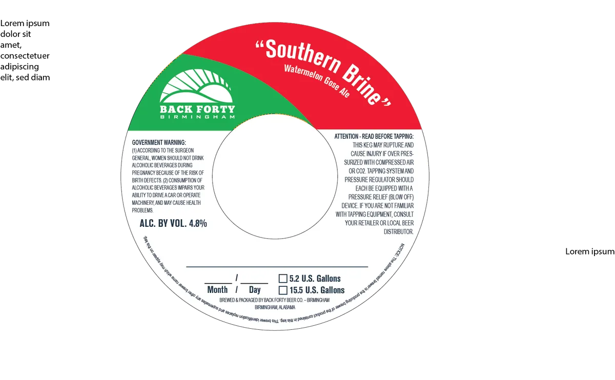 Southern Brine — full label as filed with TTB