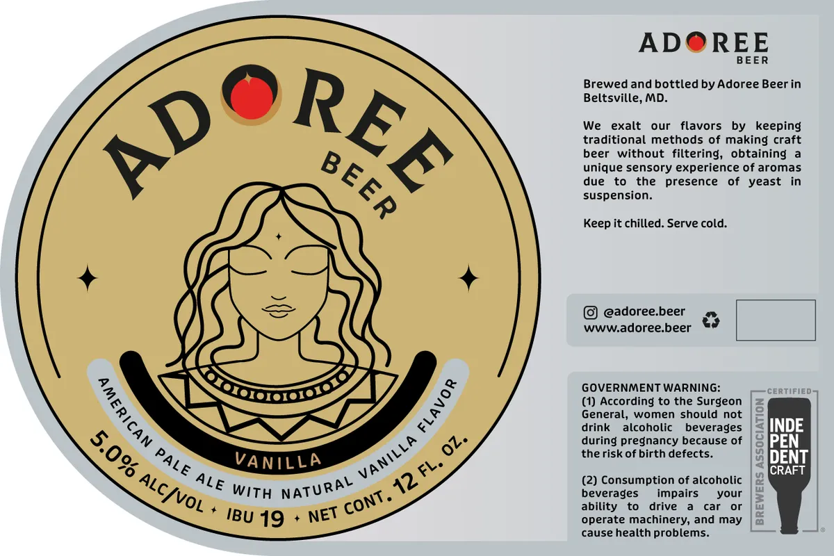 Adoree Vanilla — full label as filed with TTB