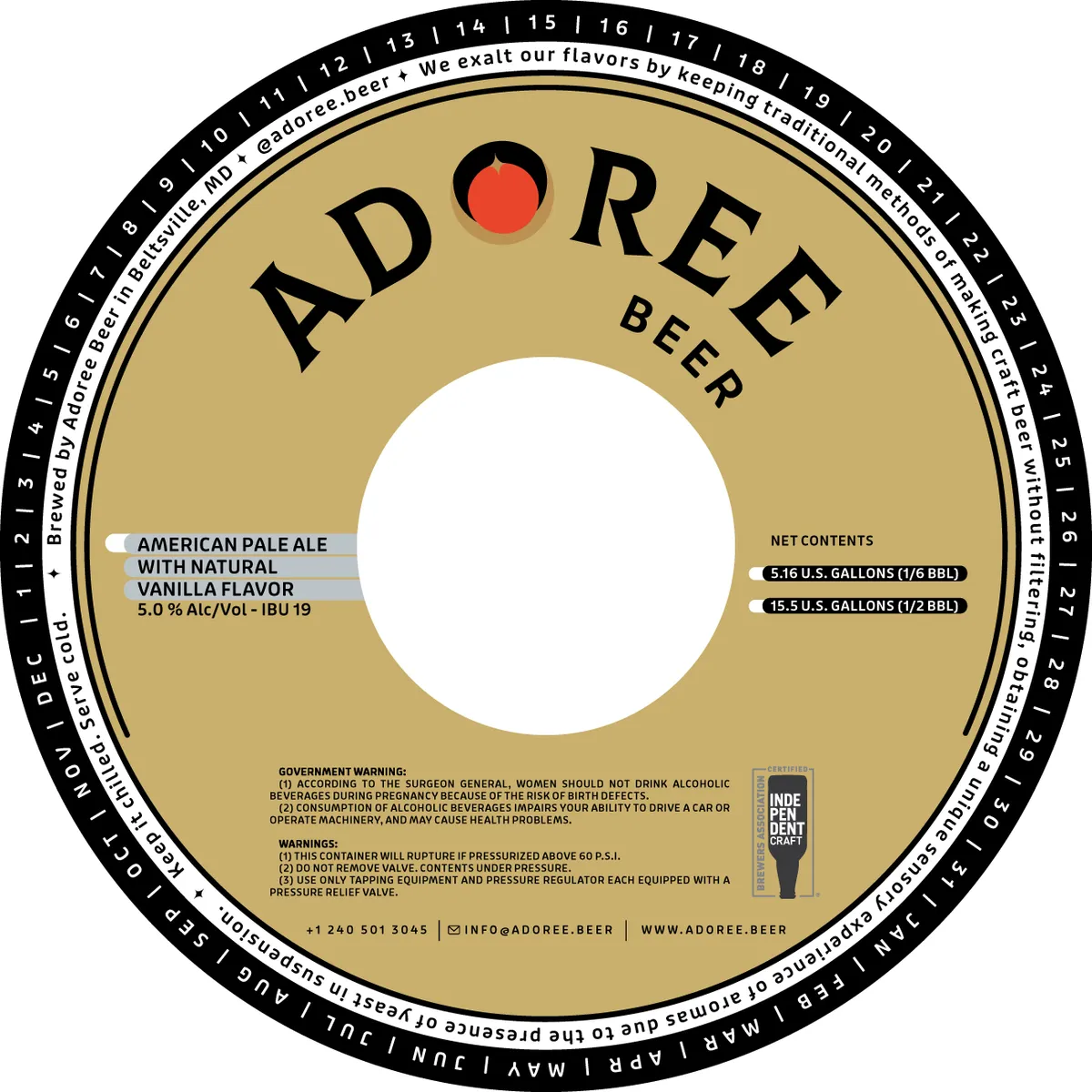 Vanilla — full label as filed with TTB