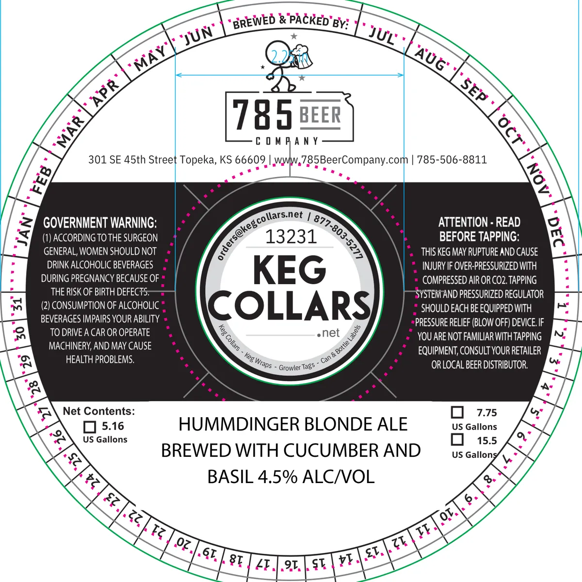 Hummdinger Blonde Ale — full label as filed with TTB