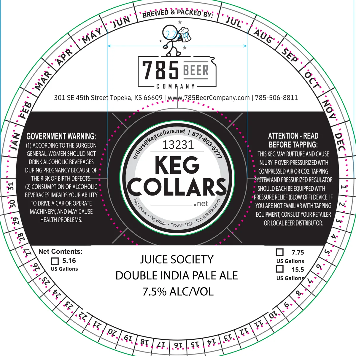 Juice Society Double India Pale Ale — full label as filed with TTB