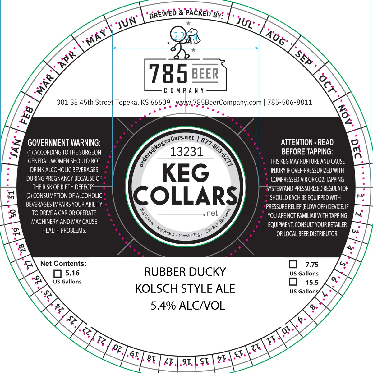 Rubber Ducky Kolsch Style Ale — full label as filed with TTB