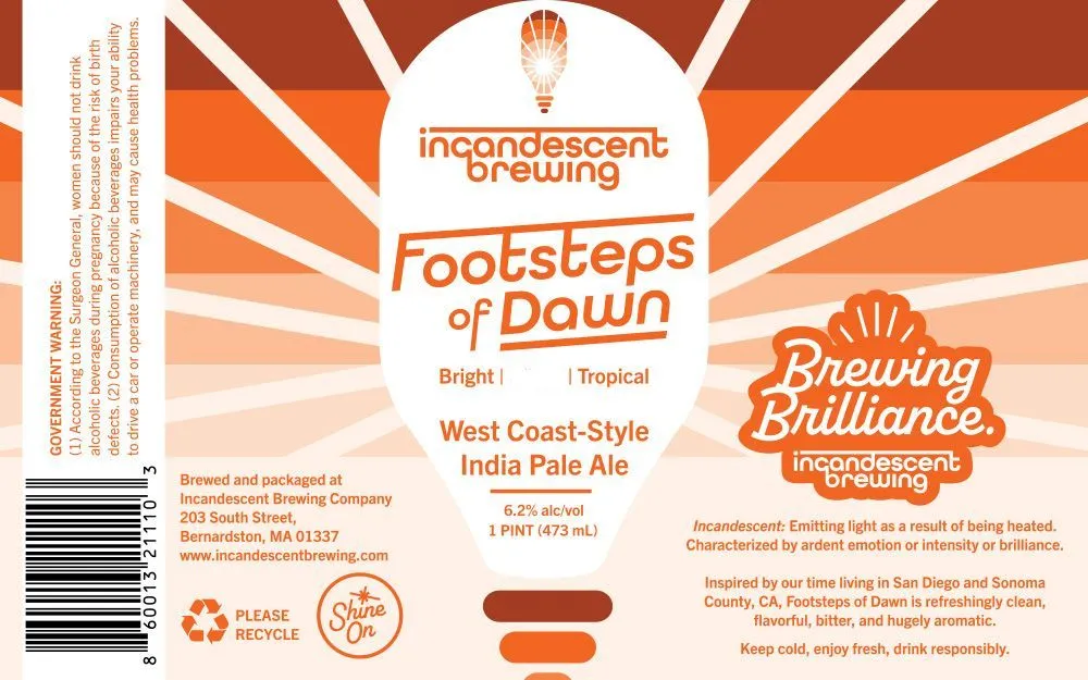 Footsteps of Dawn — full label as filed with TTB