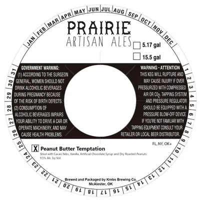 Peanut Butter Temptation label