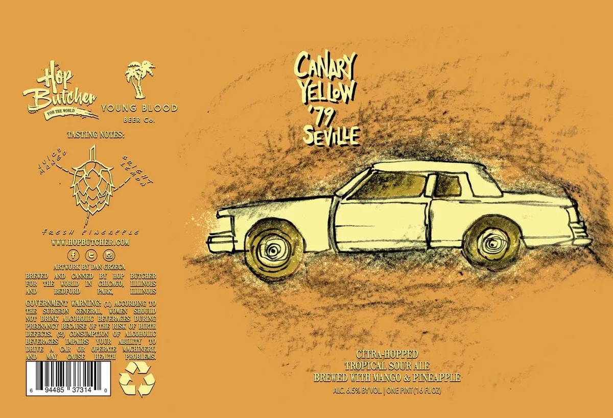Canary Yellow '79 Seville — full label as filed with TTB