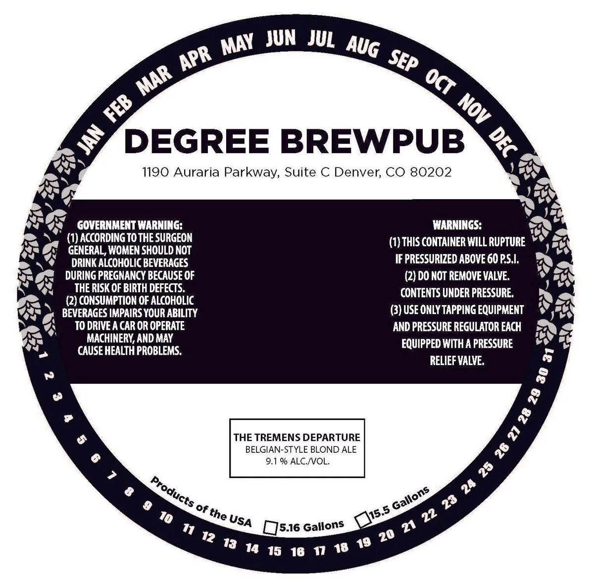 The Tremens Departure — full label as filed with TTB