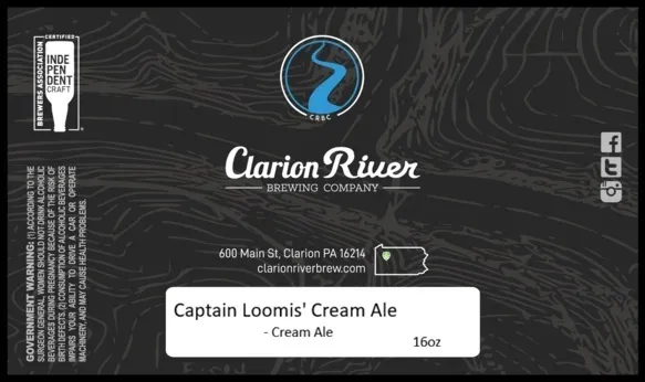 Captain Loomis' Cream Ale — full label as filed with TTB