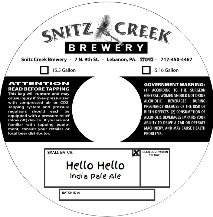 Hello Hello — full label as filed with TTB