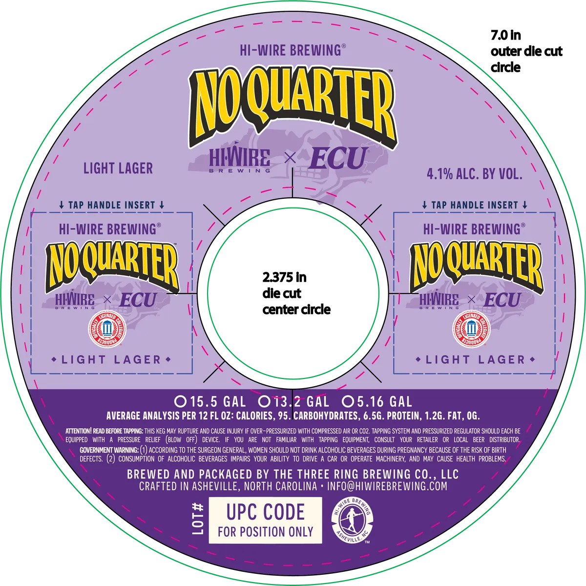 No Quarter — full label as filed with TTB