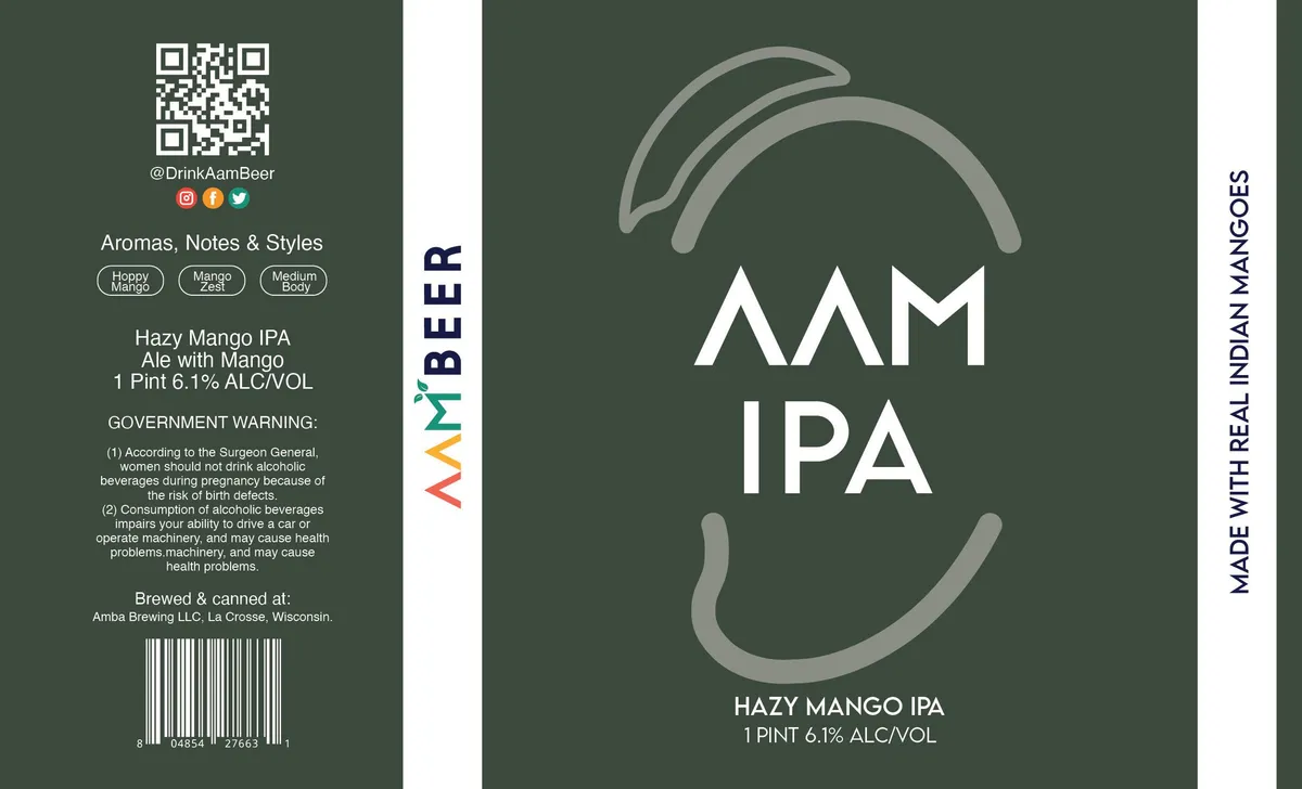 Hazy Mango IPA — full label as filed with TTB