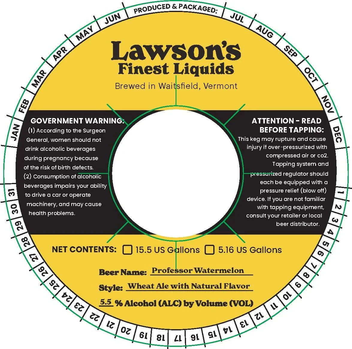 Professor Watermelon — full label as filed with TTB
