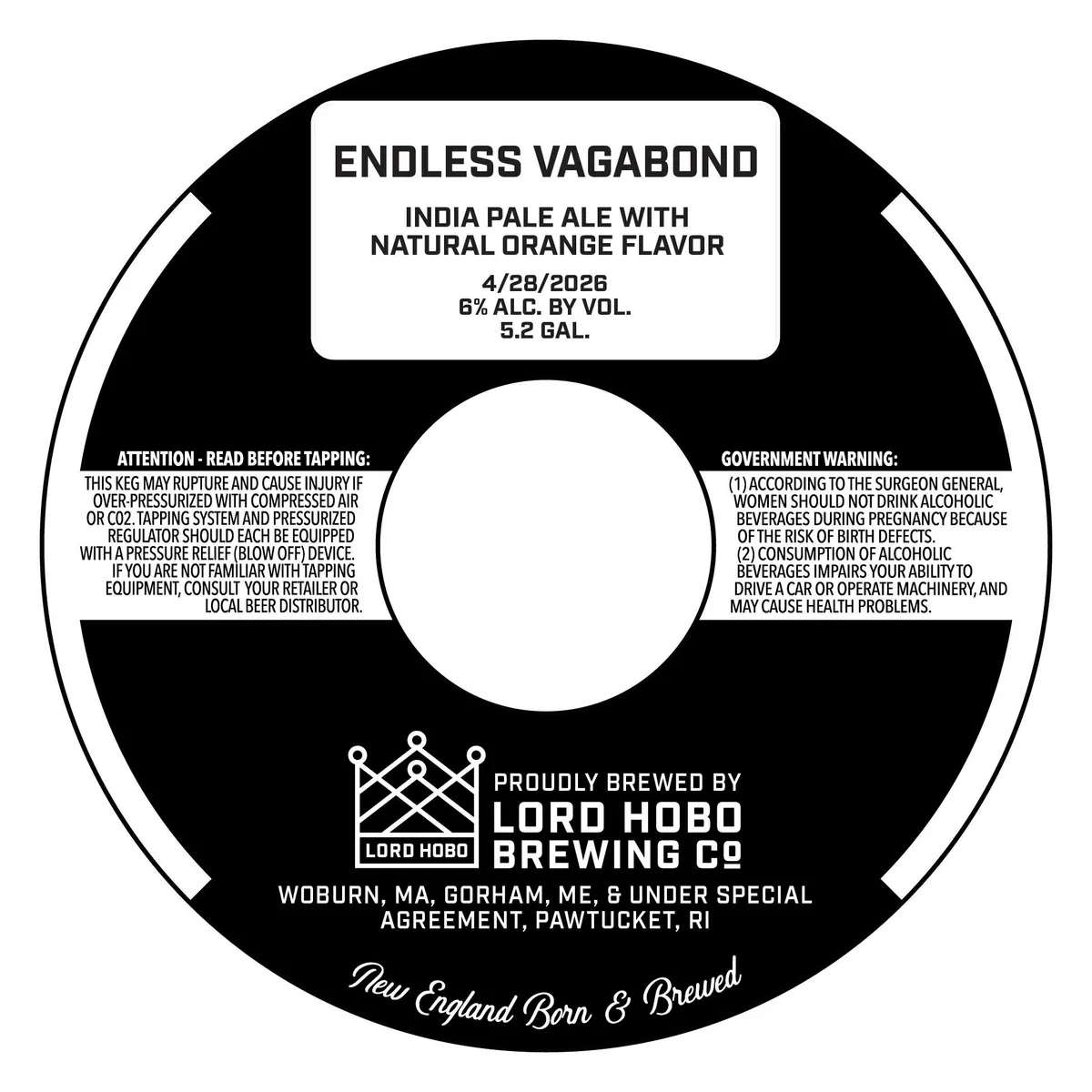 Endless Vagabond — full label as filed with TTB