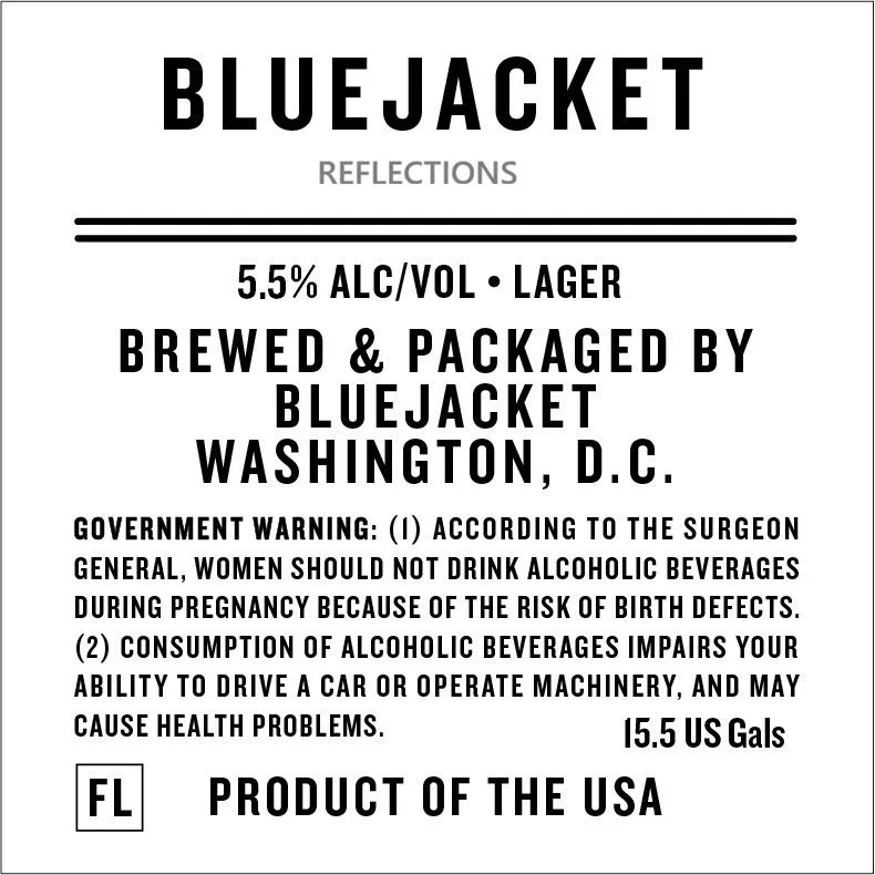 Reflections — full label as filed with TTB
