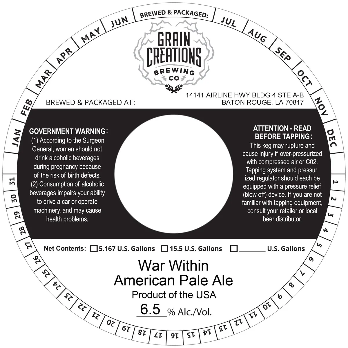 War Within — full label as filed with TTB