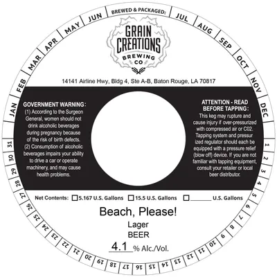 Beach, Please! label