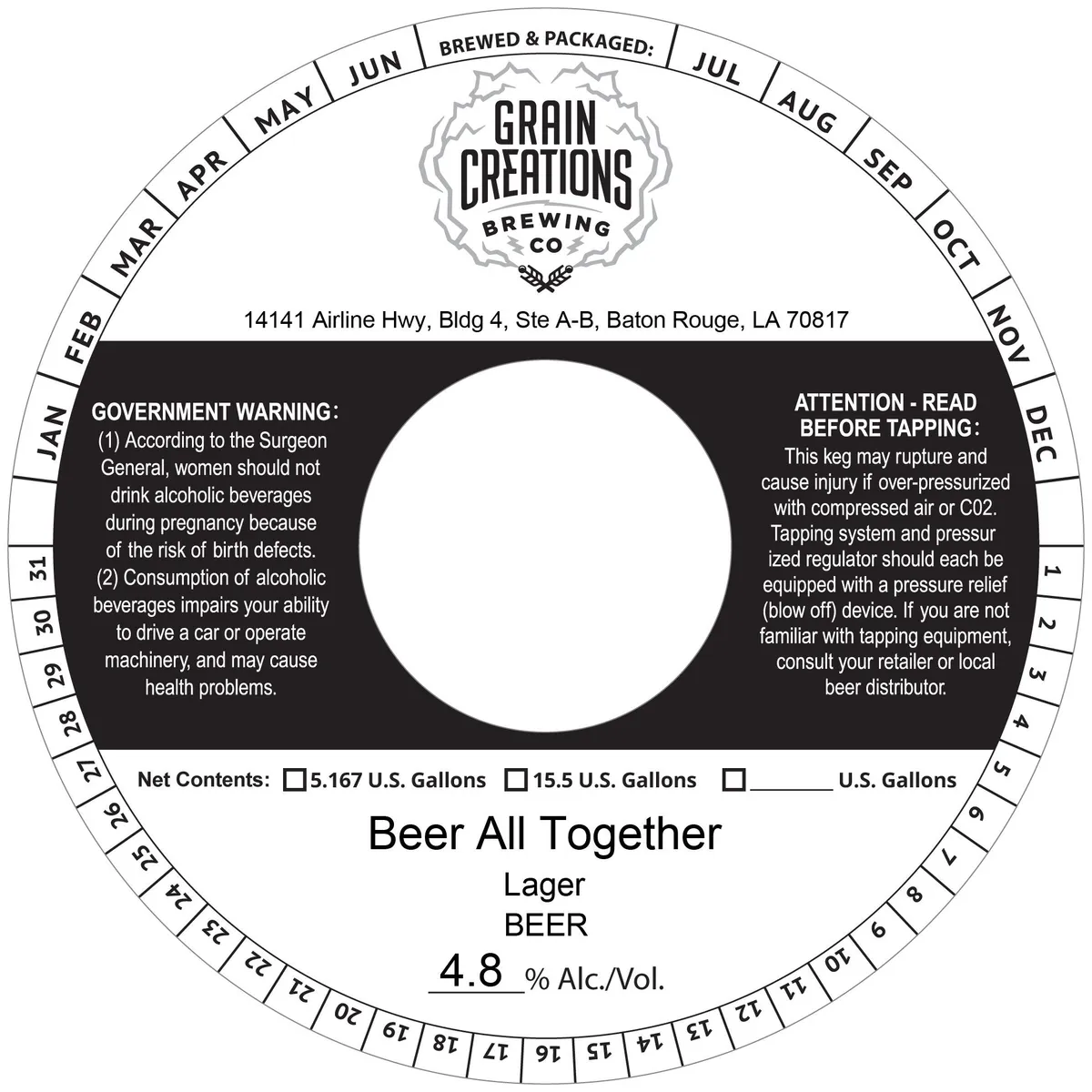 Beer All Together — full label as filed with TTB