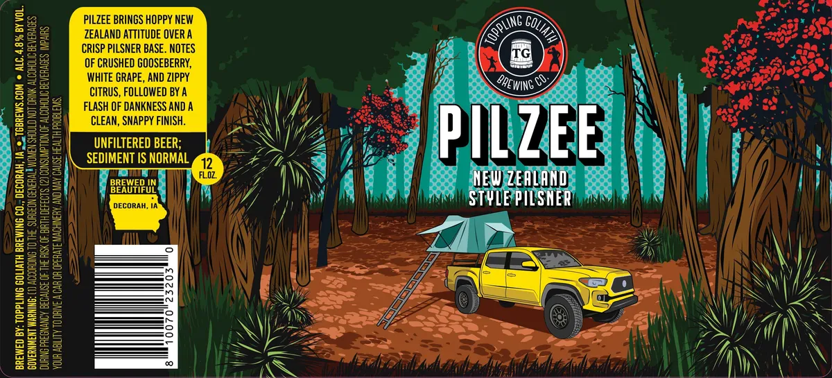 Pilzee label art — TOPPLING GOLIATH BREWING CO.