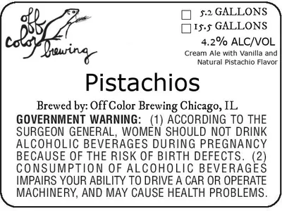 Pistachios label