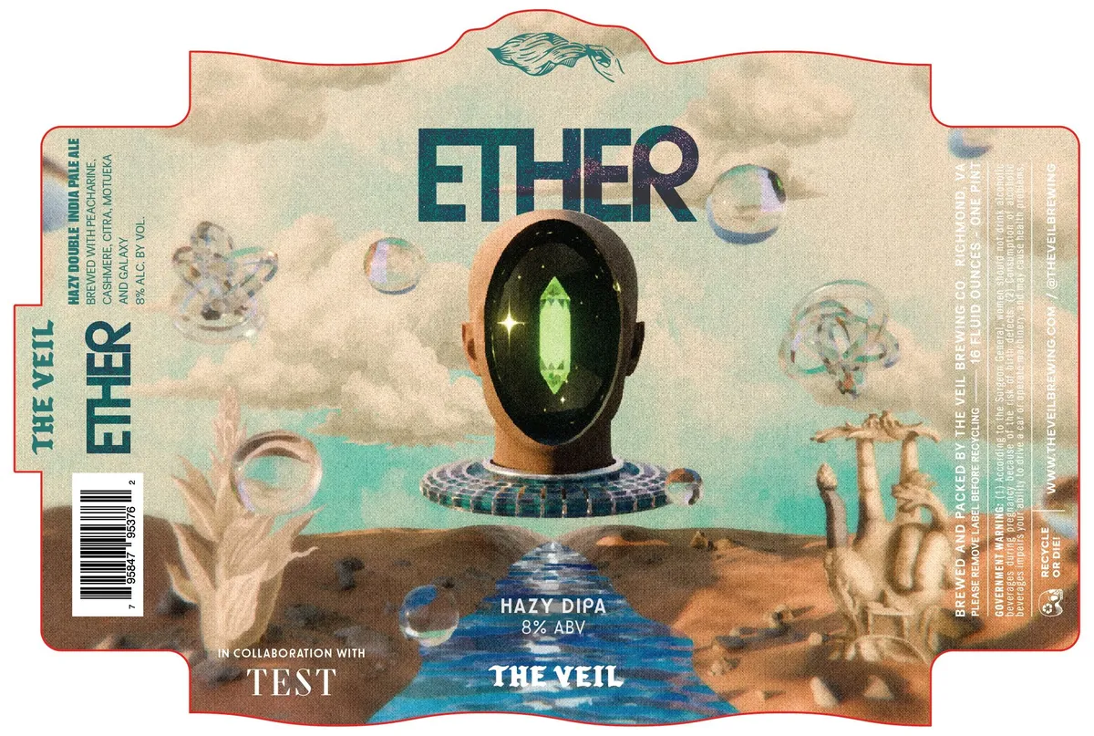 Ether label art — THE VEIL BREWING CO.