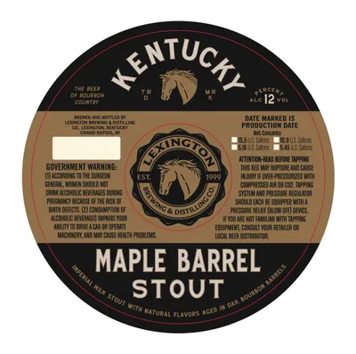 Kentucky Maple Barrel Stout label