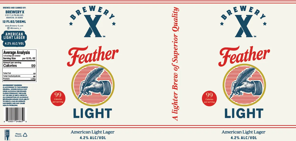 Feather Light label