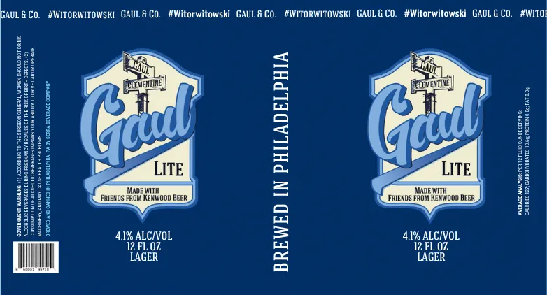 Gaul Lite — full label as filed with TTB