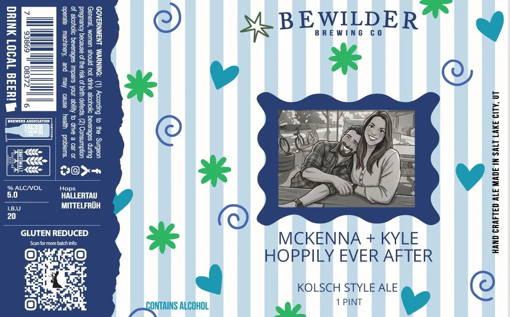 McKenna + Kyle Hoppily Ever After label art — BEWILDER BREWING CO