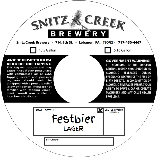 Festbier — full label as filed with TTB
