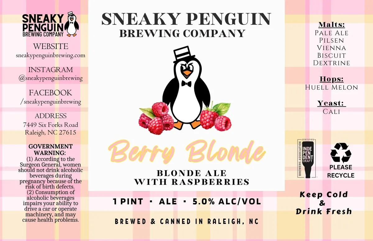 Berry Blonde — full label as filed with TTB