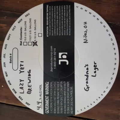 Grandma's Lager label