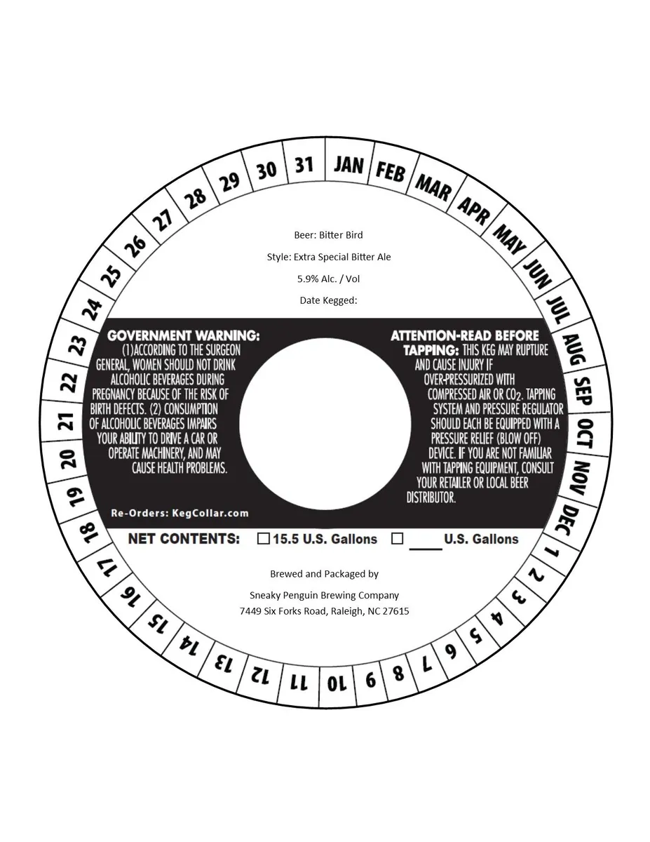 Bitter Bird — full label as filed with TTB