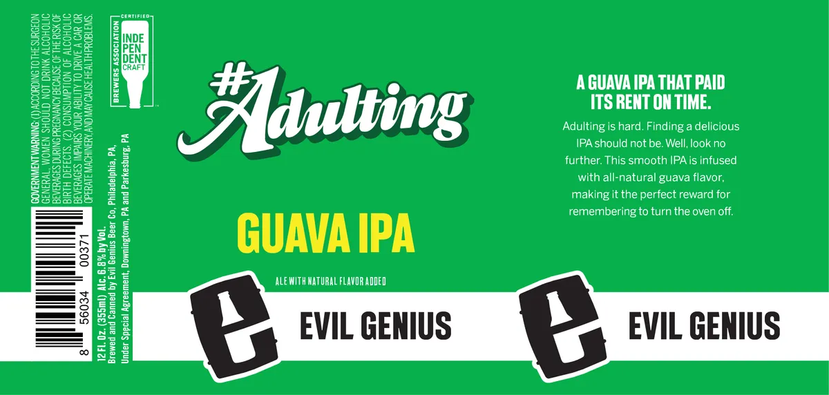 #Adulting — full label as filed with TTB