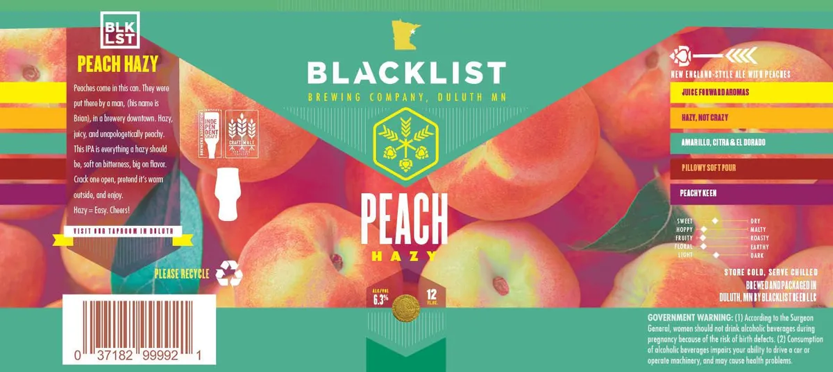 Peach Hazy — full label as filed with TTB